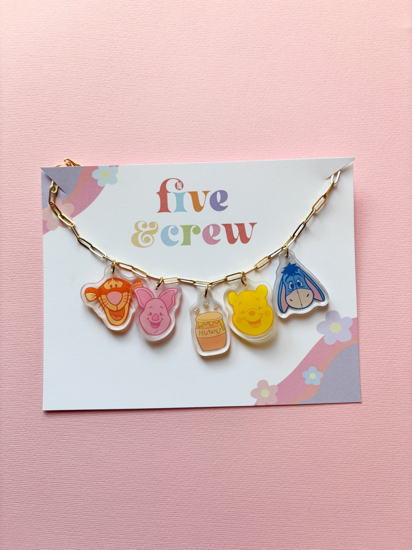 Pooh and Friends Charm Necklace And Bracelet