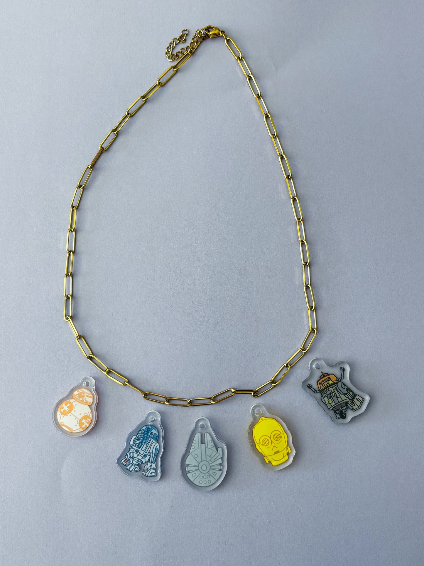 *READ DESCRIPTION *Space Wars Necklace and Long Keychain