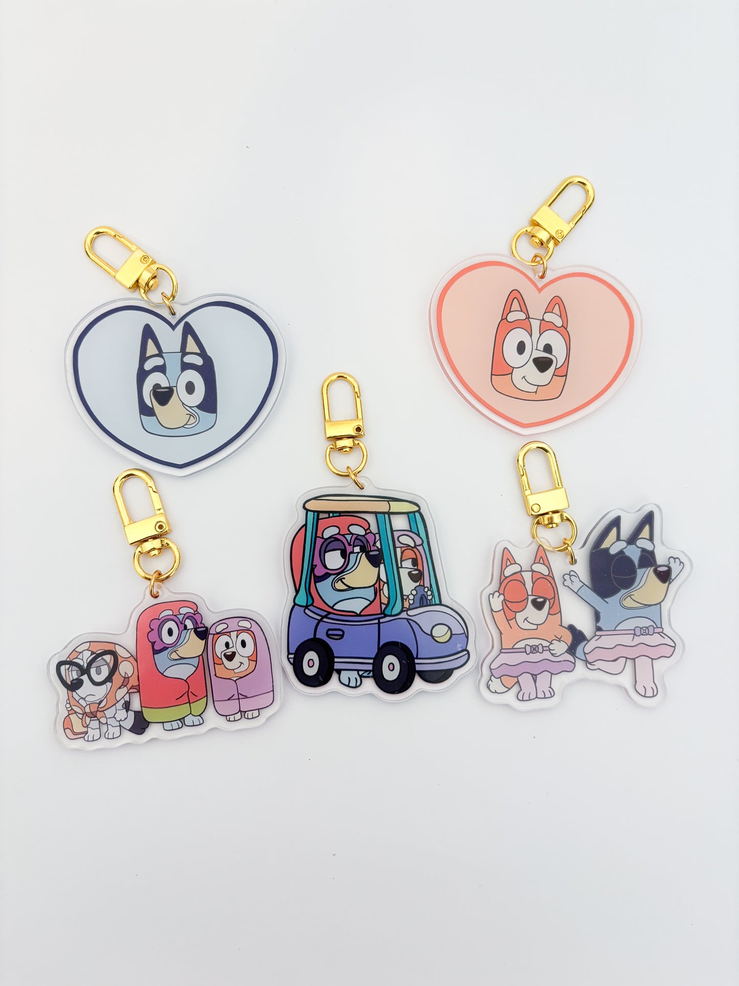 Blue dog acrylic keychains