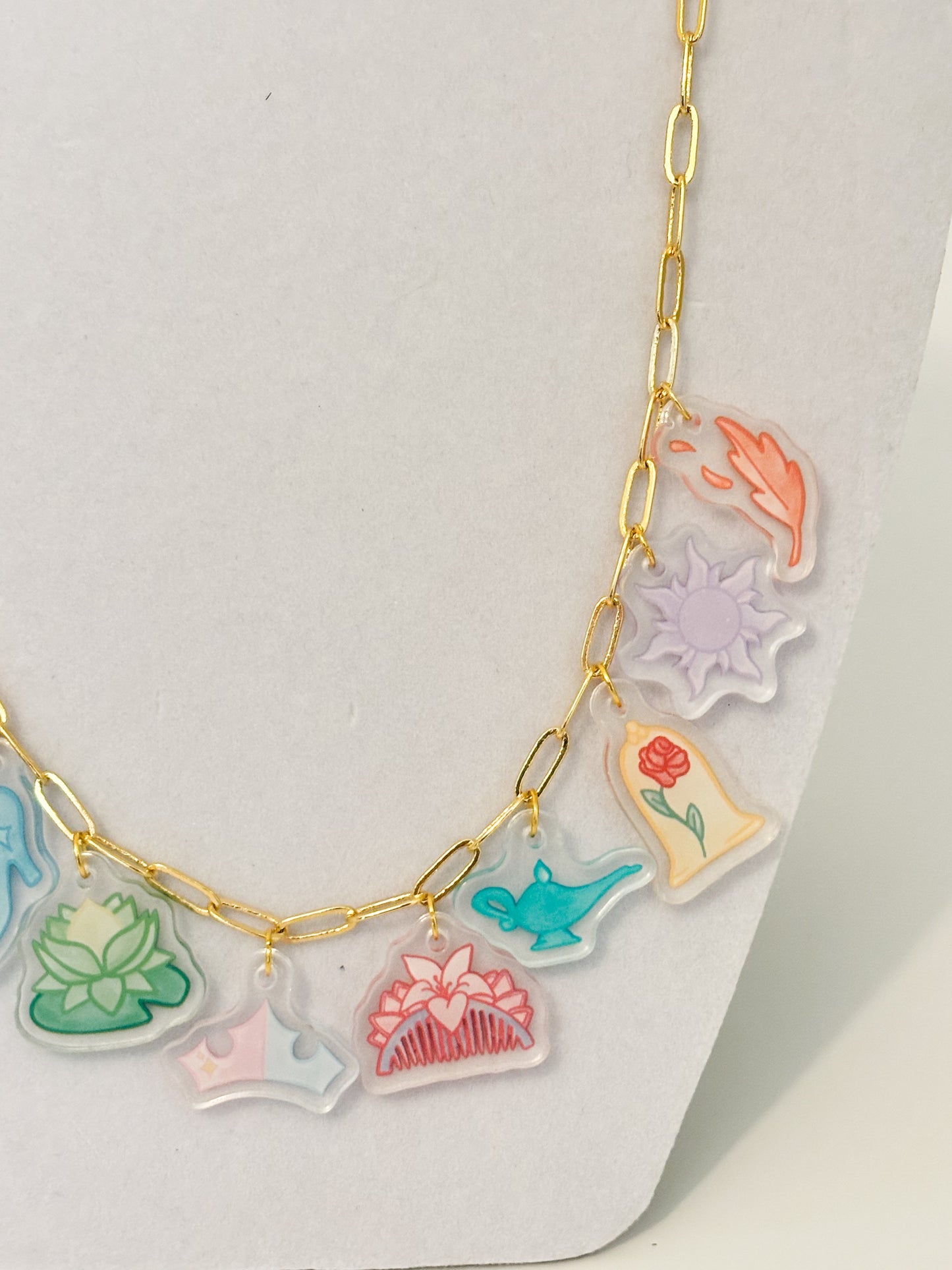 Princess Symbol Charm Necklace(11 charms) and Bracelet (6charms)