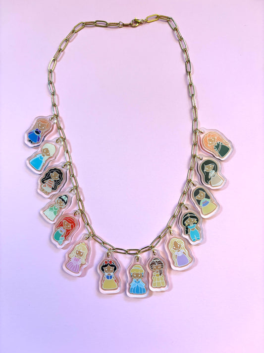 Princess Gingerbread Charm Necklace And Bracelet