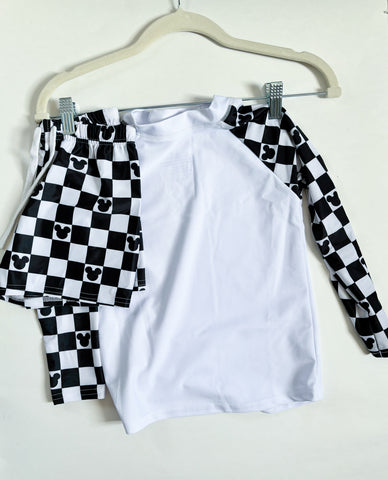 Black Mouse Check Swimsuit