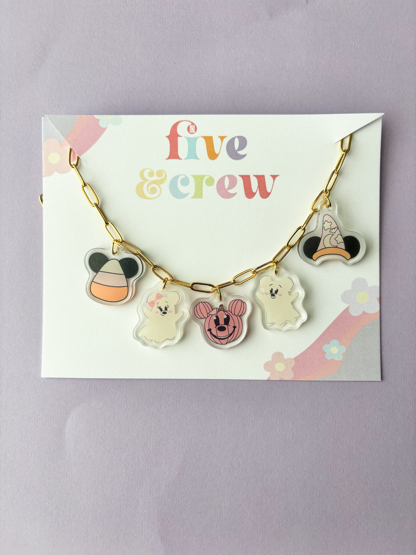 Pink Halloween Charm Necklace
