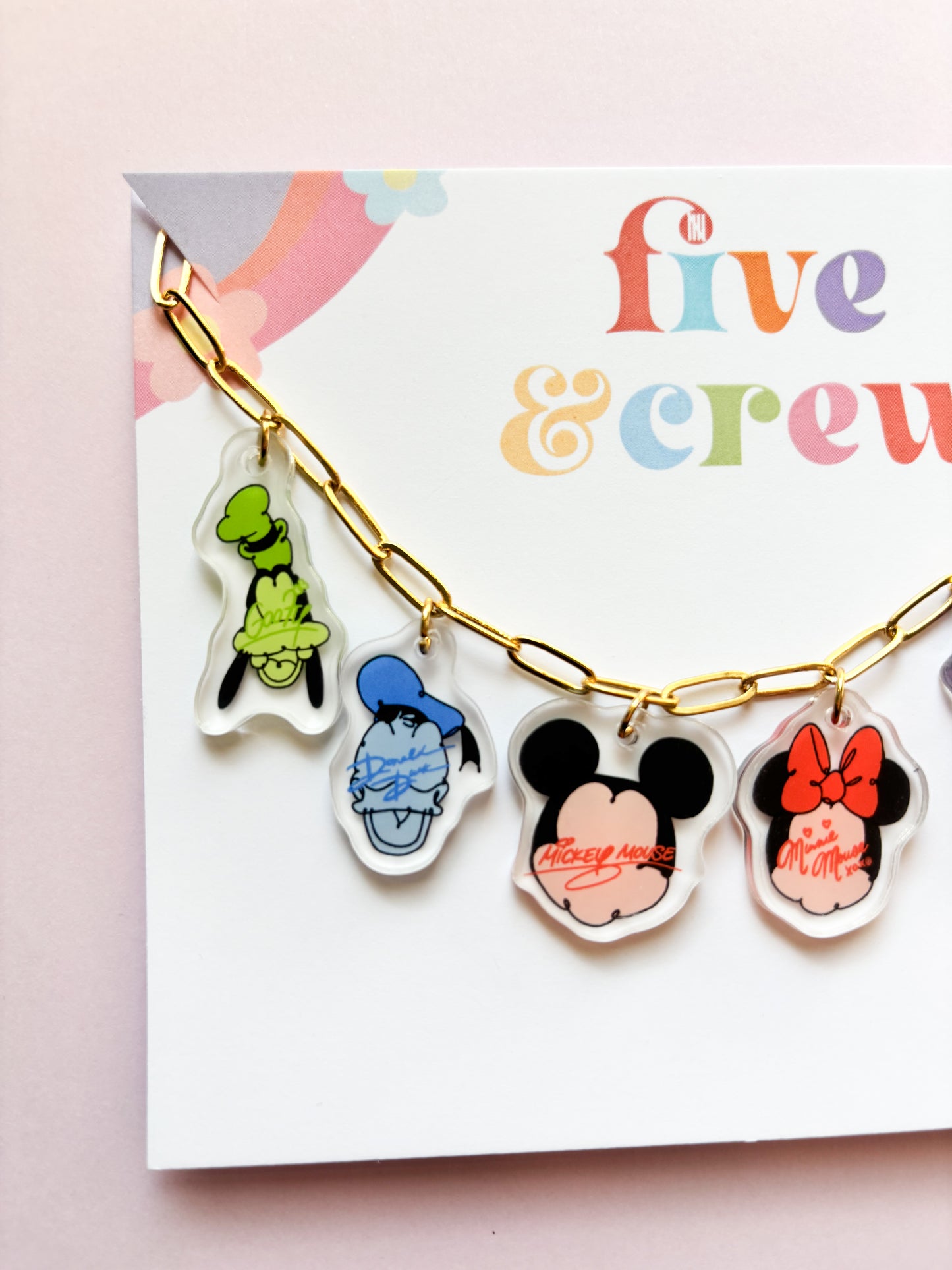 Mouse and Friends Charm Necklace and Bracelet