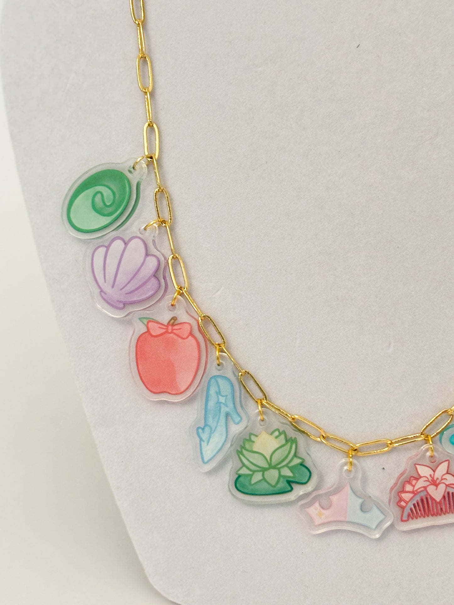 Princess Symbol Charm Necklace(11 charms) and Bracelet (6charms)