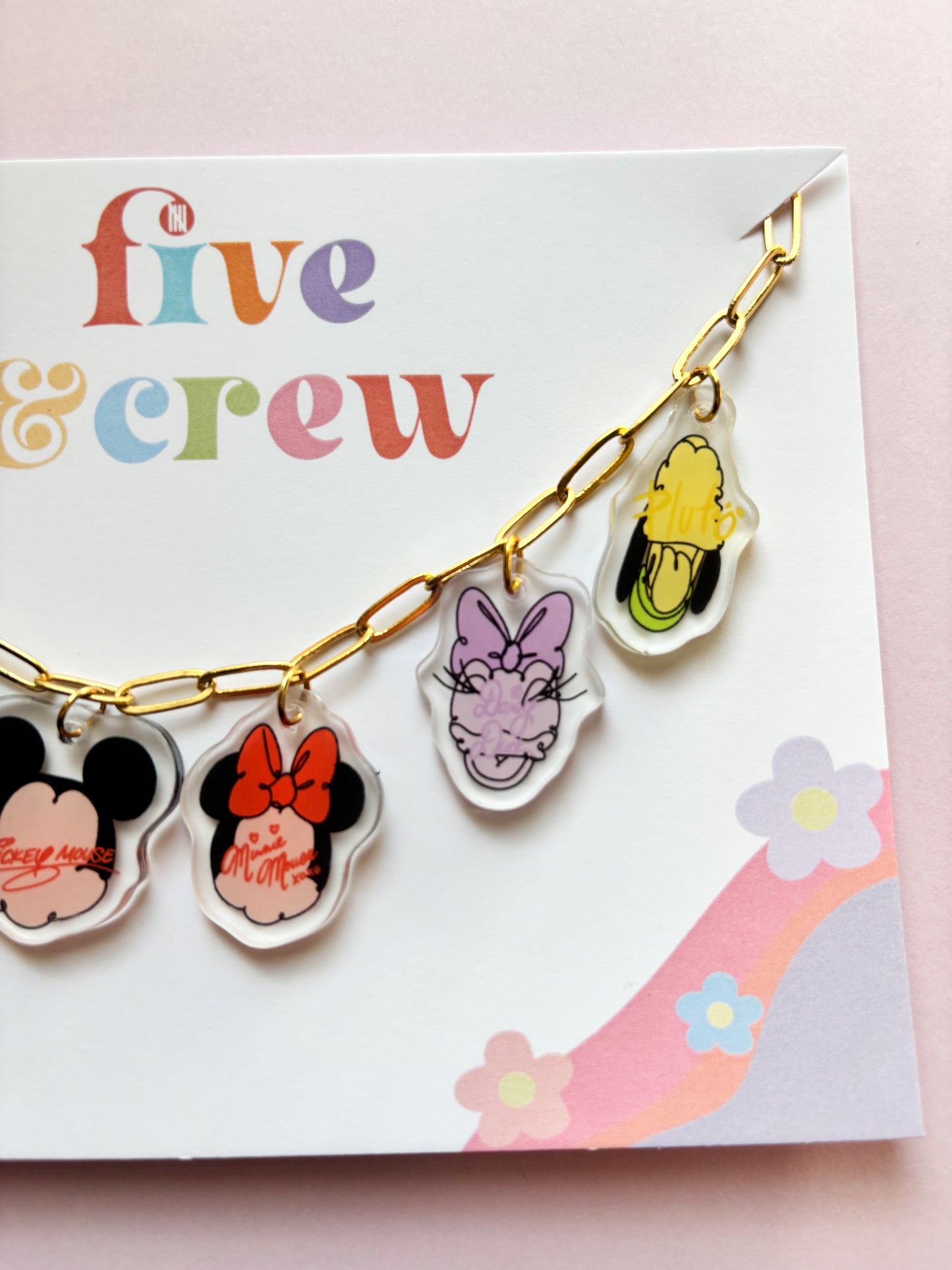 Mouse and Friends Charm Necklace and Bracelet