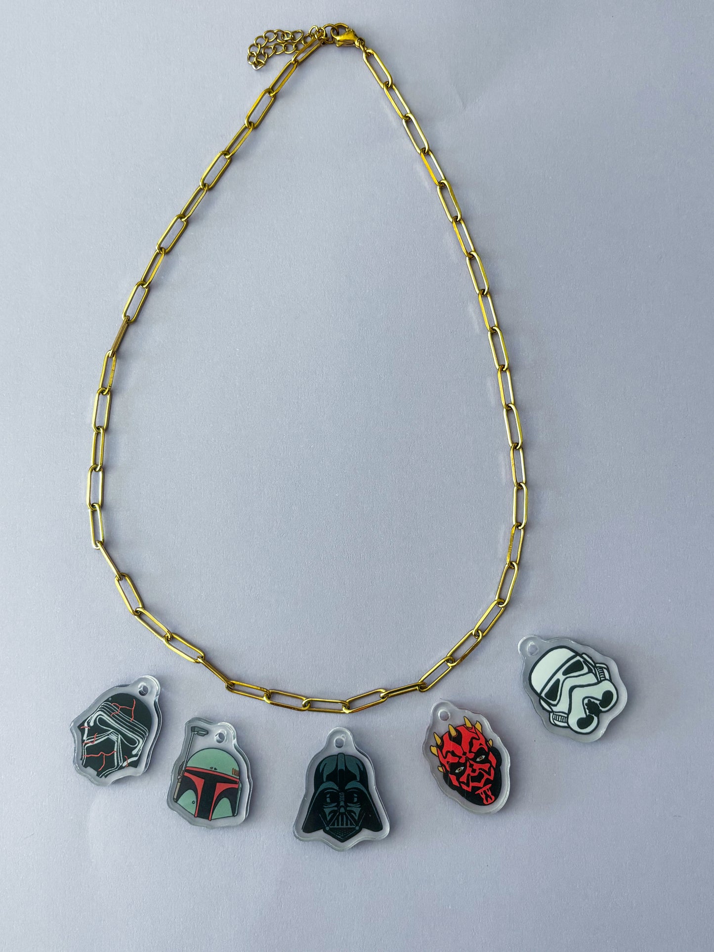 *READ DESCRIPTION *Space Wars Necklace and Long Keychain