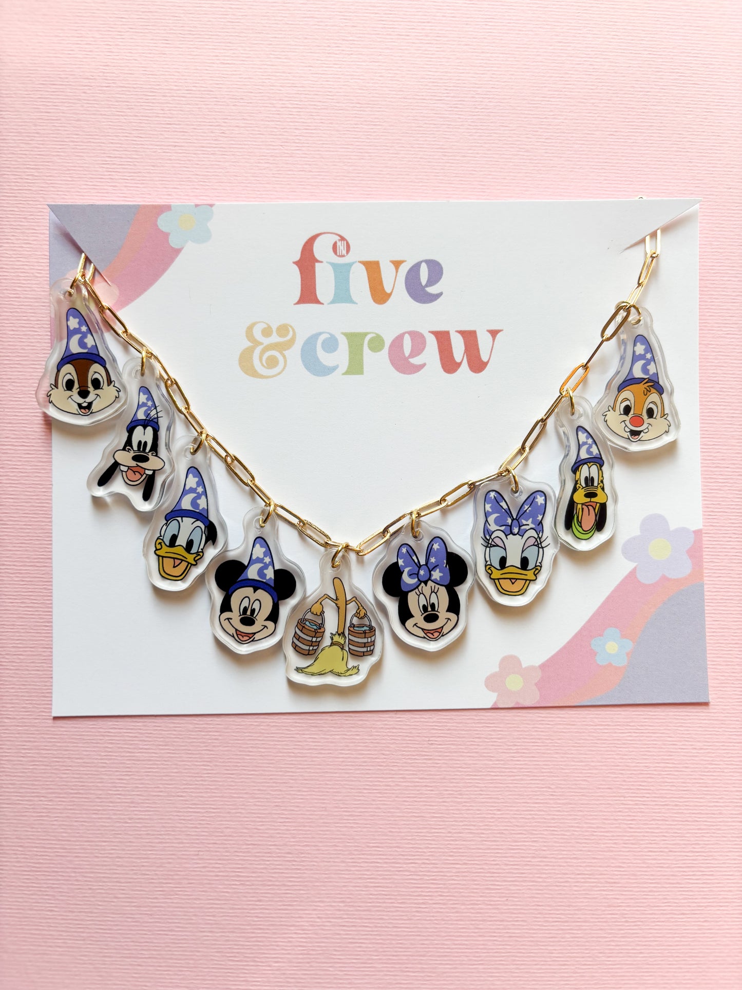 Sorcerer and Friends Charm Necklace And Bracelet
