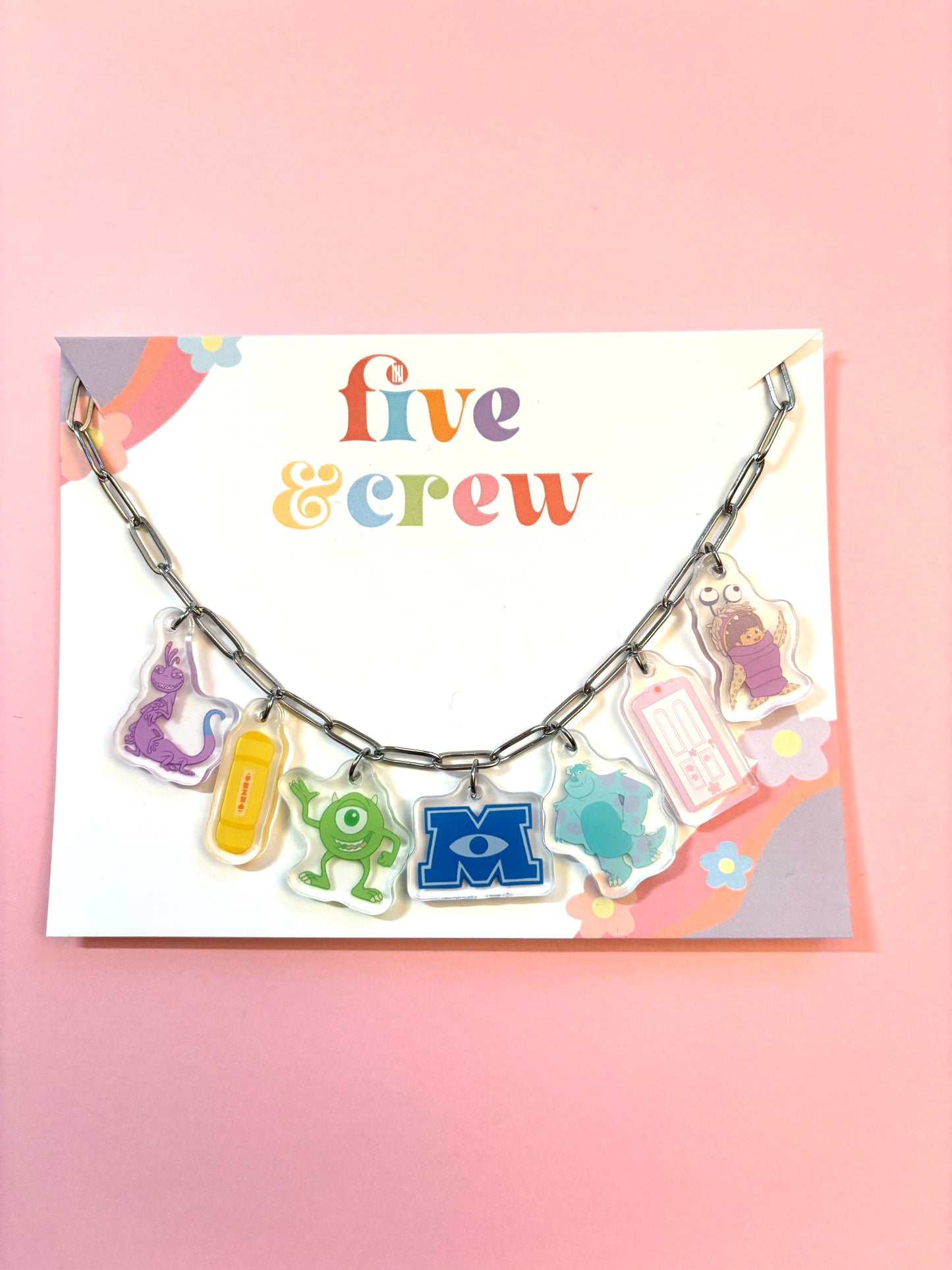 Monsters Inc Charm Necklace And Bracelet
