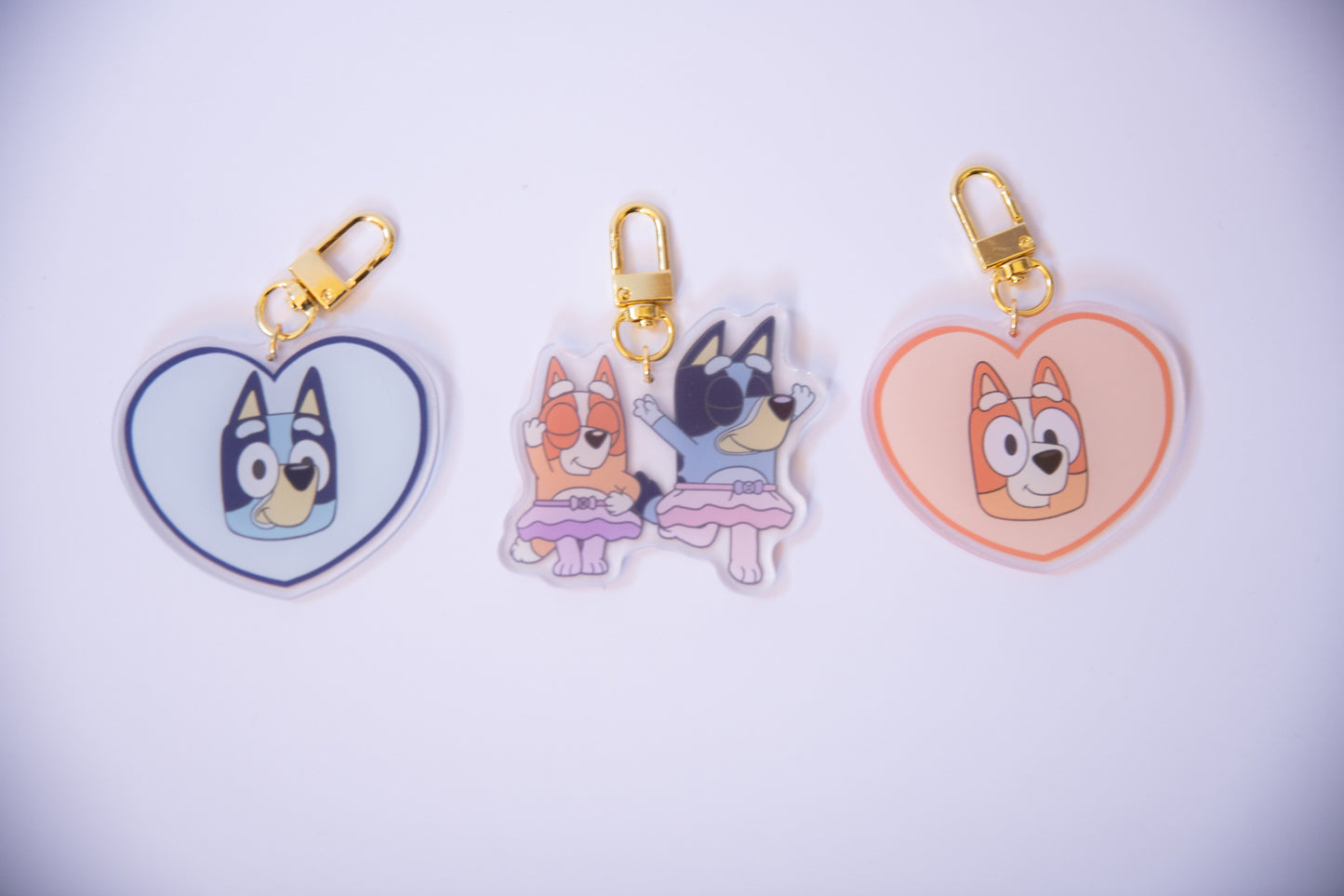 Blue dog acrylic keychains