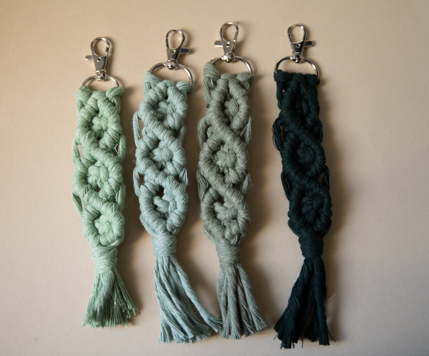 Silver Clasp Macrame Keychain