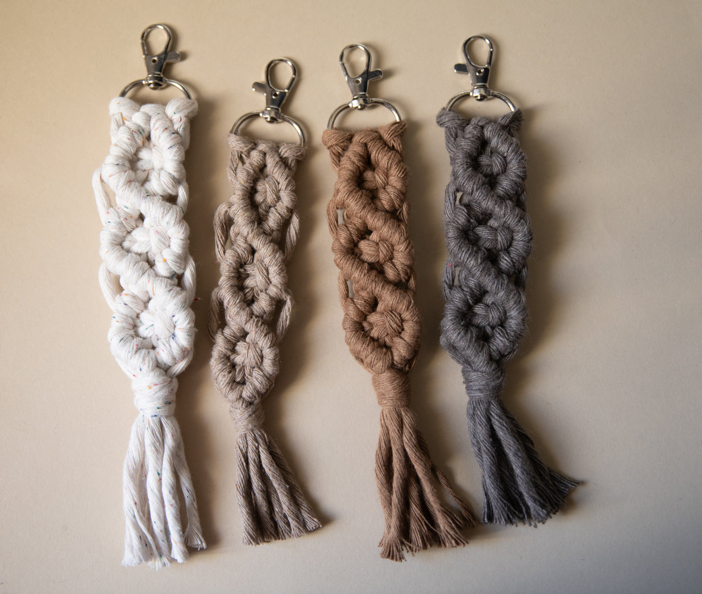 Silver Clasp Macrame Keychain