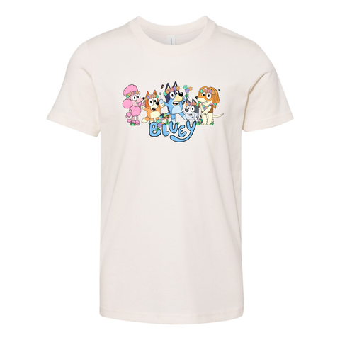 Floral Blue Friends Youth Tee